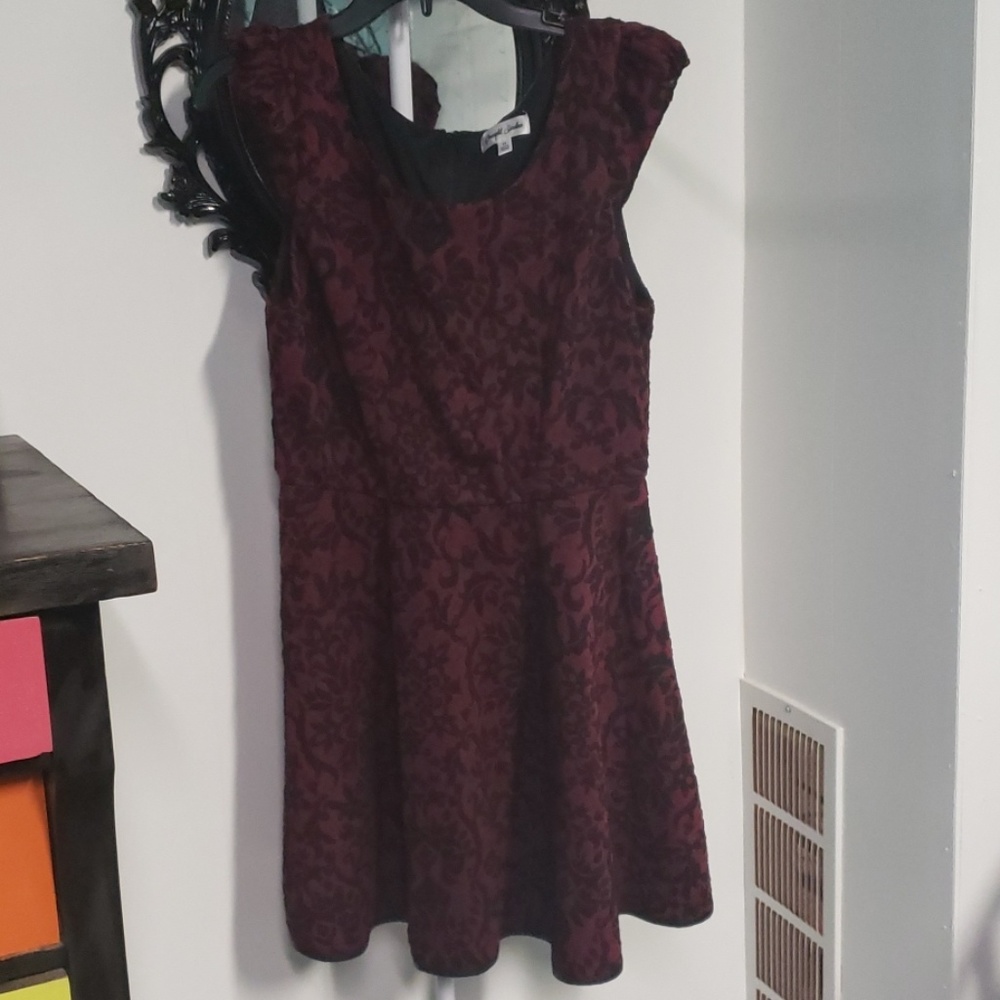 Burgundy mini dress